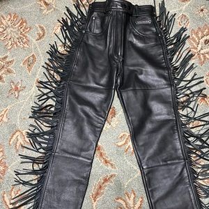 Black Leather Vintage Harley Davidson Pants